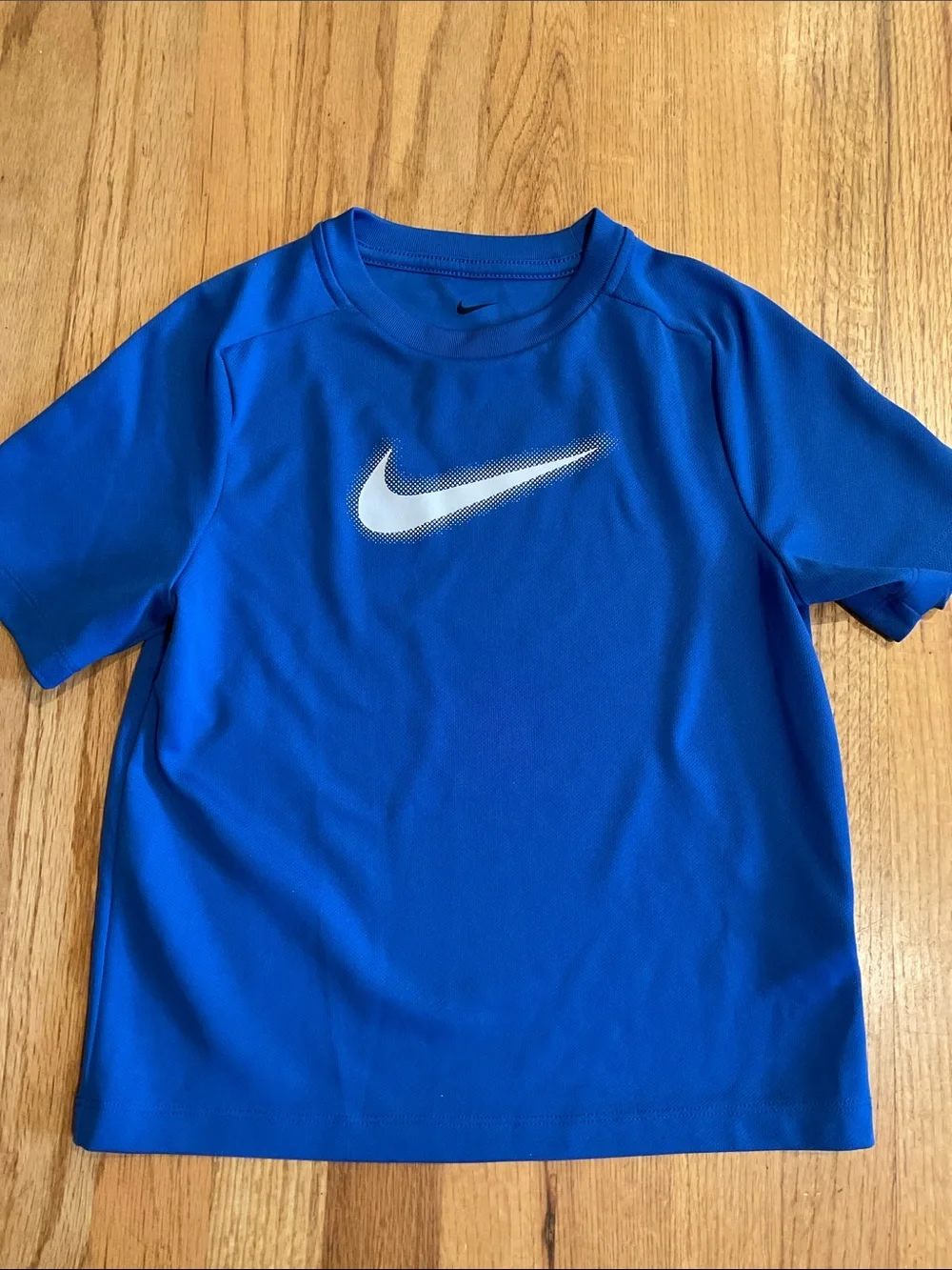 NIKE - TEE - Dri-Fit - Blue/White Nike Logo Boy’s Size S - Short Sleeve